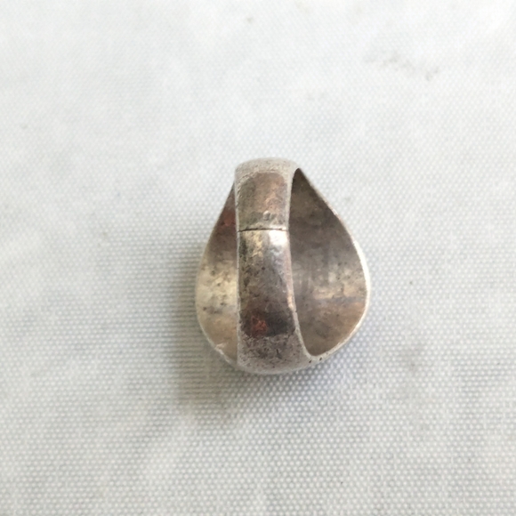 Vintage Sterling Silver Ring Lapis Lazuli Oval Cabochon Size 8.25 Blue - Picture 5 of 13